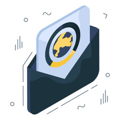 Premium download icon of global mail
