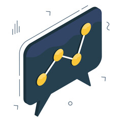 A unique design icon of analytical chat