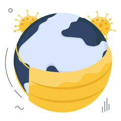 Editable design icon of global mask 


