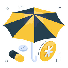 A flat design icon of medical insurance

