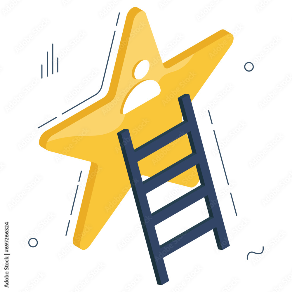 Sticker Editable design icon of level skill ladder 

