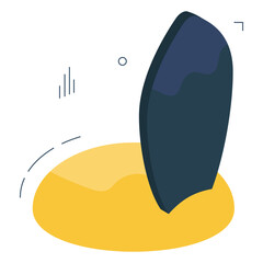 Adventure board icon, trendy design of surfboard