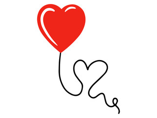 Wedding Celebrate with Heart Red Balloon
