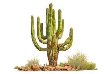 cactus plant on an isolated transparent background