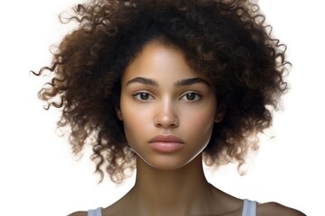 A detailed shot of a person with naturally frizzy hair. Perfect for beauty and haircare advertisements