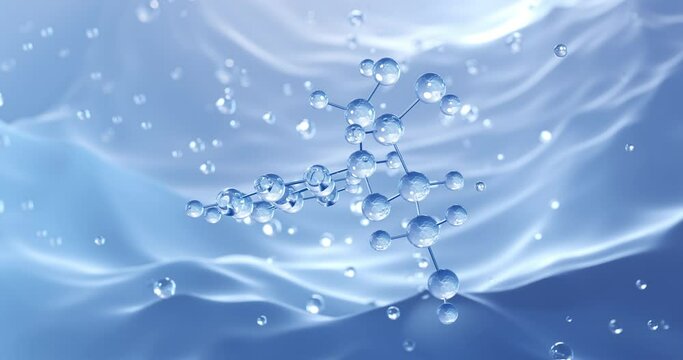 Nicotinamide riboside rotating molecular structure, 3d model of molecule, vitamin b3, looped video