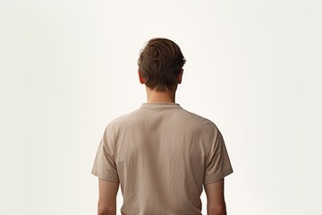 A man standing with his back to the camera. Suitable for various uses