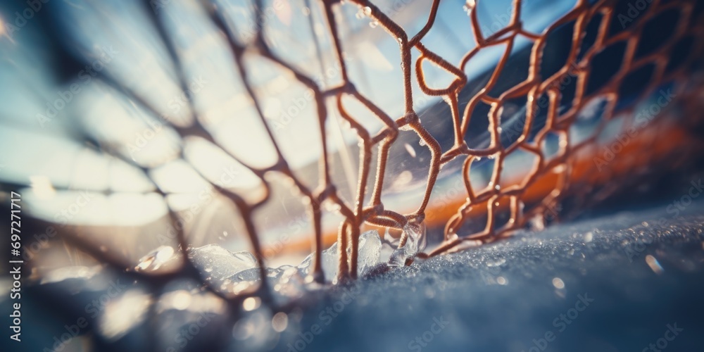 Poster A detailed view of a chain link fence. Suitable for use in articles or websites about security, boundaries, or urban environments