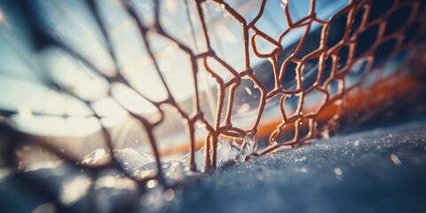 A detailed view of a chain link fence. Suitable for use in articles or websites about security, boundaries, or urban environments - obrazy, fototapety, plakaty