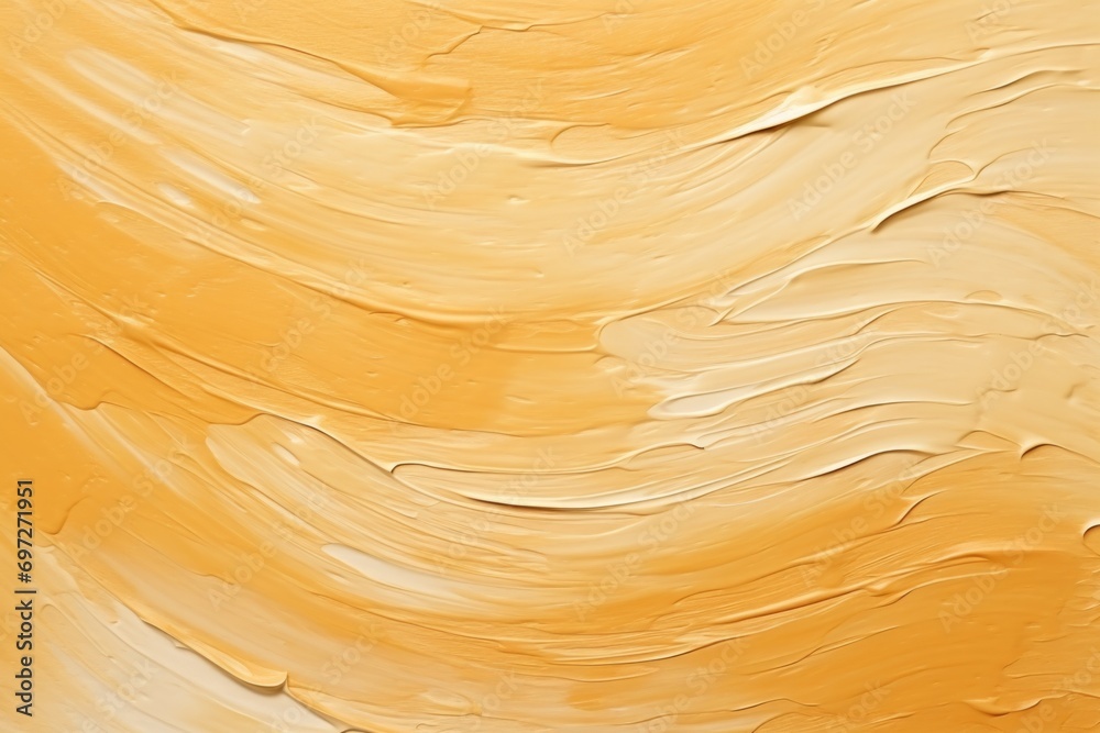 Poster A close up view of a painting depicting orange paint. This image can be used to showcase art techniques or as a background for creative projects