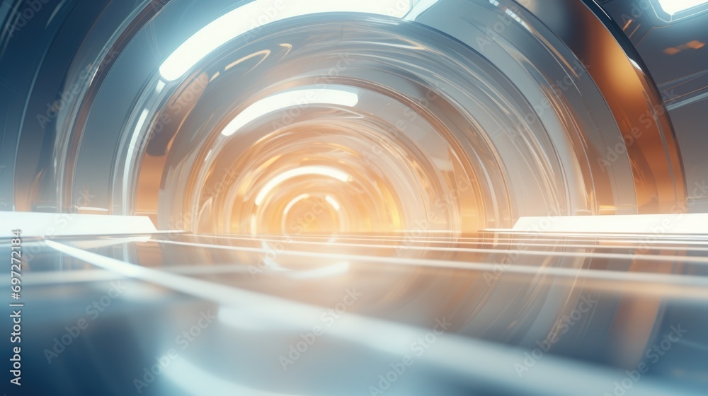 Poster a tunnel with a light shining at the end. perfect for symbolizing hope, new beginnings, or a journey