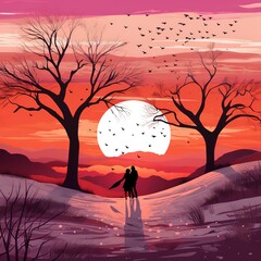 Creative Manipulation of Background Wallaper for Valentines Day