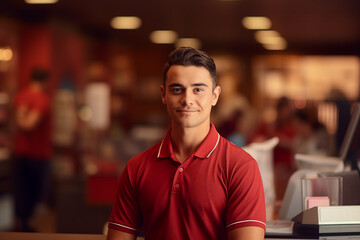 Fototapeta premium Generative AI portrait delivery concept mailman mail post transportation