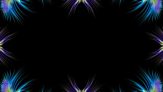 Blue-violet design on a black background fits banners and cards. Loop animation.