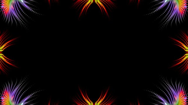 A vivid colour frame on black BG fits for celebration or disco party.