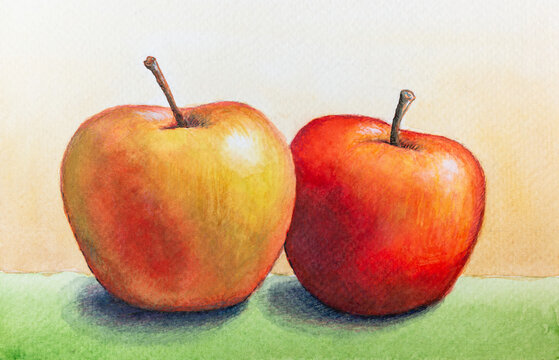 Still life with two apples