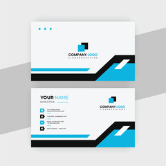 corporate standard white blue black business card design