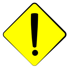 Warning attention sign with exclamation mark. Vector illustration EPS 10 File. Isolated on white background.