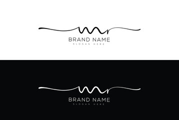 Mr initial handwriting signature logo design