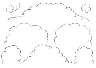 もくもく吹き出し3下広め