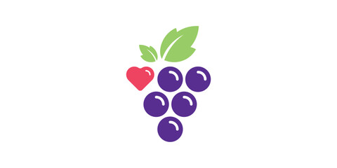 logo design combination of love grape shapes, icons, vectors, symbols.