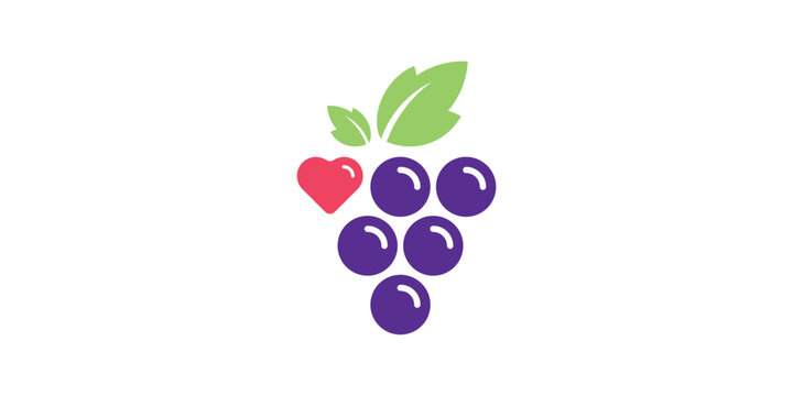 logo design combination of love grape shapes, icons, vectors, symbols.