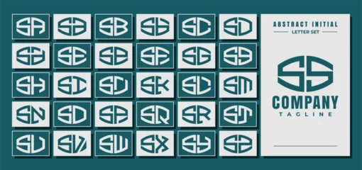 Tuinposter Abstract curve shape initial S SS letter logo design bundle © Artswolf