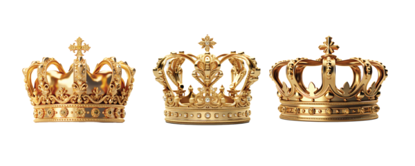 Gold Crown Isolated On Transparent Background