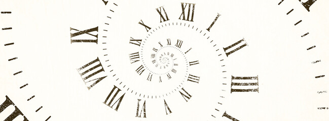 Time background. Concept of hypnosis, past, future. Round spiral, droste graphic.
