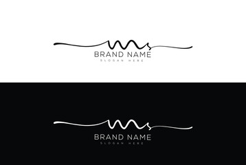 Ms initial handwriting signature logo design lettering
