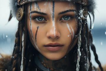 Generative AI image picture of powerful elements wizard practicing ice water air fire magic video game character