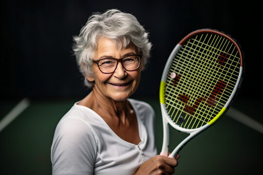 Professional tennis player competitive facial expression Generative AI picture