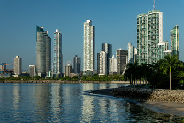 Panama city waterfront skyline - stock photo