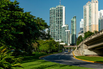 Balboa avenue in Panama City - stock photo