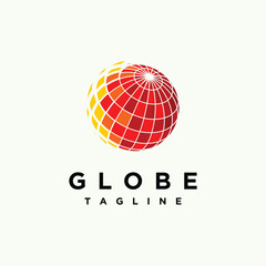 Red Globe logo, globe digital logo