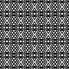 Abstract Shapes.Vector Seamless Black and White Pattern.Design element for prints, decoration, cover, textile, digital wallpaper, web background, wrapping paper, clothing, fabric, packaging, cards.
 - obrazy, fototapety, plakaty