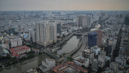 Fototapeta na wymiar The landscape of Ho Chi Minh City in Vietnam