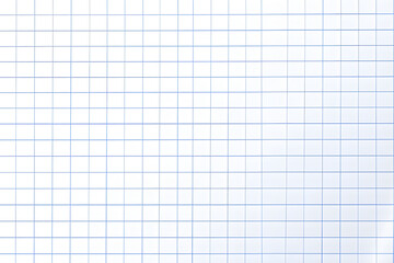 Lined paper background. White notebook sheet with blue grid banner