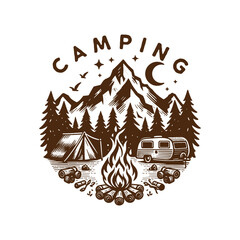 vector camping logo isolated on background