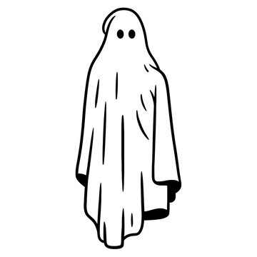 Illustration simple vectoriel fantôme effrayant Halloween 