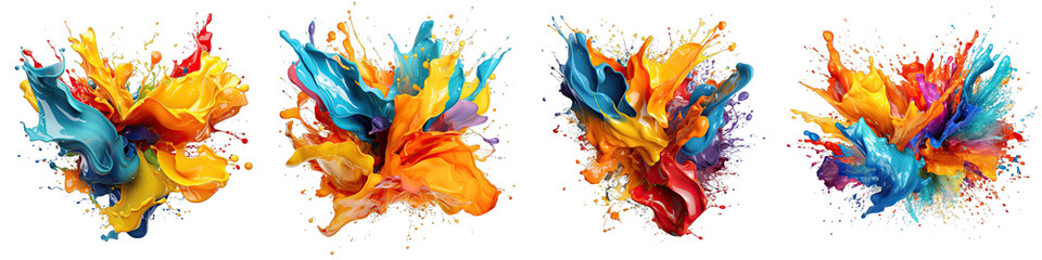 paint splashes Hyperrealistic Highly Detailed Isolated On Transparent Background Png File - obrazy, fototapety, plakaty
