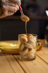 pouring milk into a bowl