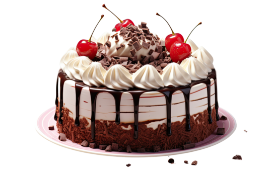 delicious ice cream cake on an isolated transparent background