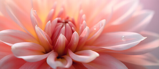 Macro shot of a vibrant dahlia with water droplets