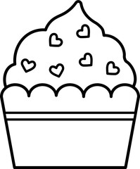 Valentine's Day cupcake outline