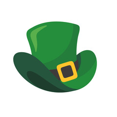 A green top hat with a gold belt. Elements for st.patrick's day festival