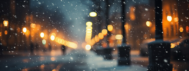 blurred winter street photo