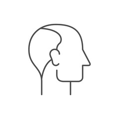 Balding man line outline icon