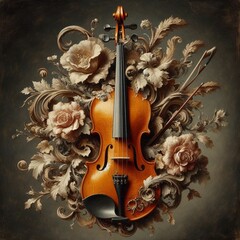 The Enchanting Symphony of a Violin and Rose"