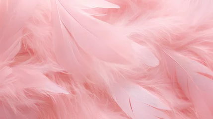 Foto auf Acrylglas Featuring a gentle, soft pink swan feather, this image exudes calm and grace, perfect for creating a soothing, peaceful ambiance. © Mongkol